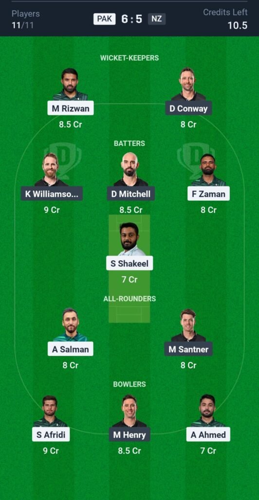 PAK vs NZ Dream11 Prediction