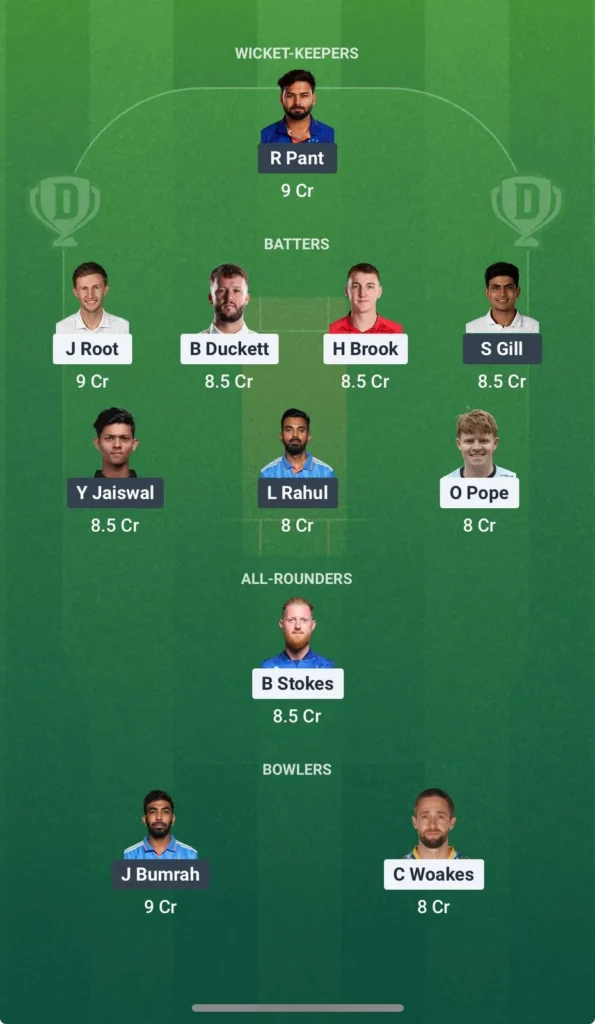 IND vs ENG Dream11 Prediction: Head-to-Head Team