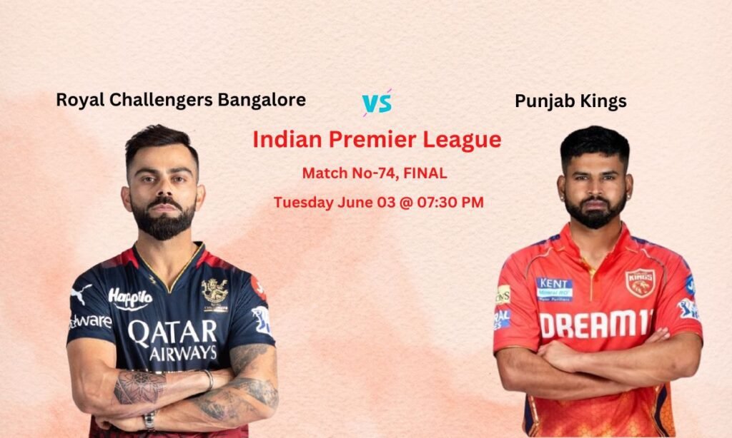 RCB vs PBKS Dream11 Prediction Indian Premier League, IPL 2025 Final, Pitch Report, Team News, Playing11, Fantasy Team